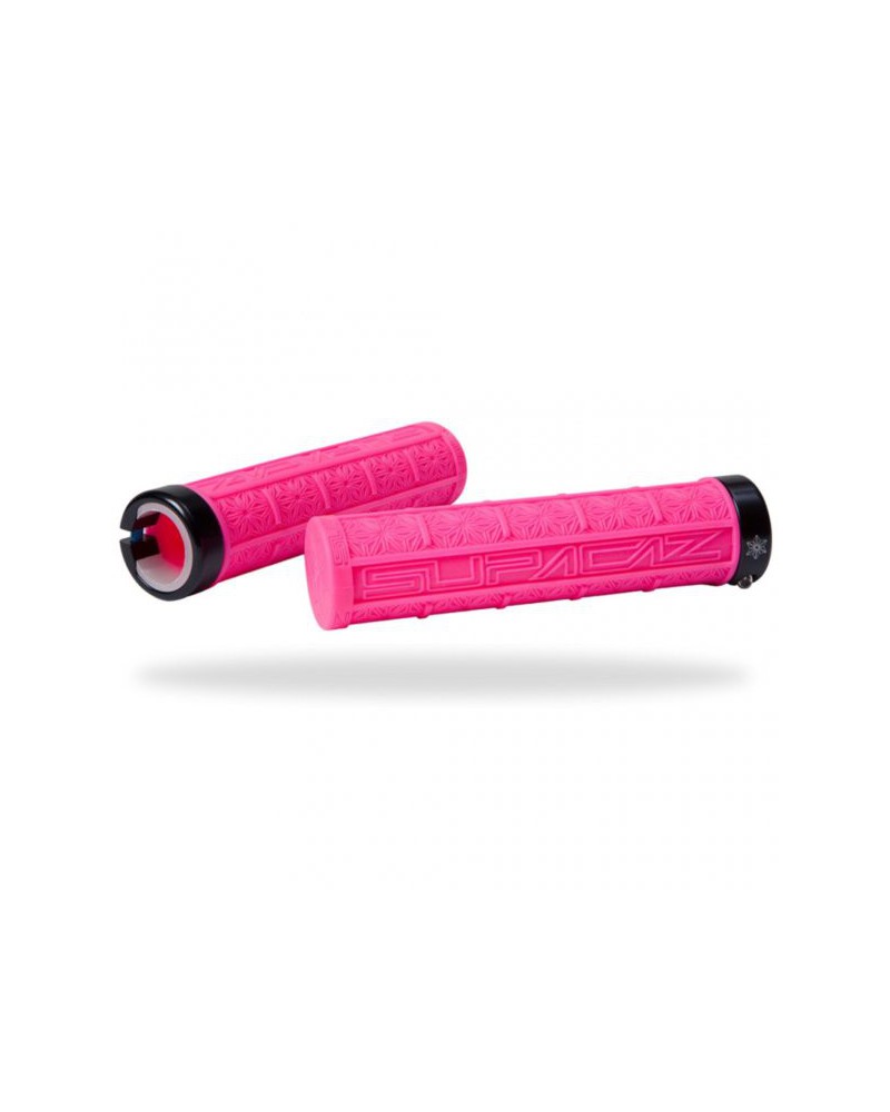 Puños Supacaz Lock-On Grizips Rosa Neón