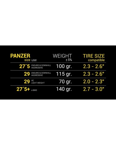 Espuma antipinchazos/llantazos Panzer Gen 10 29" Enduro/Downhill