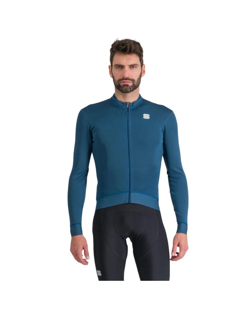 Maillot manga Larga Hombre Sportful Monocrom Thermal Blue Sea