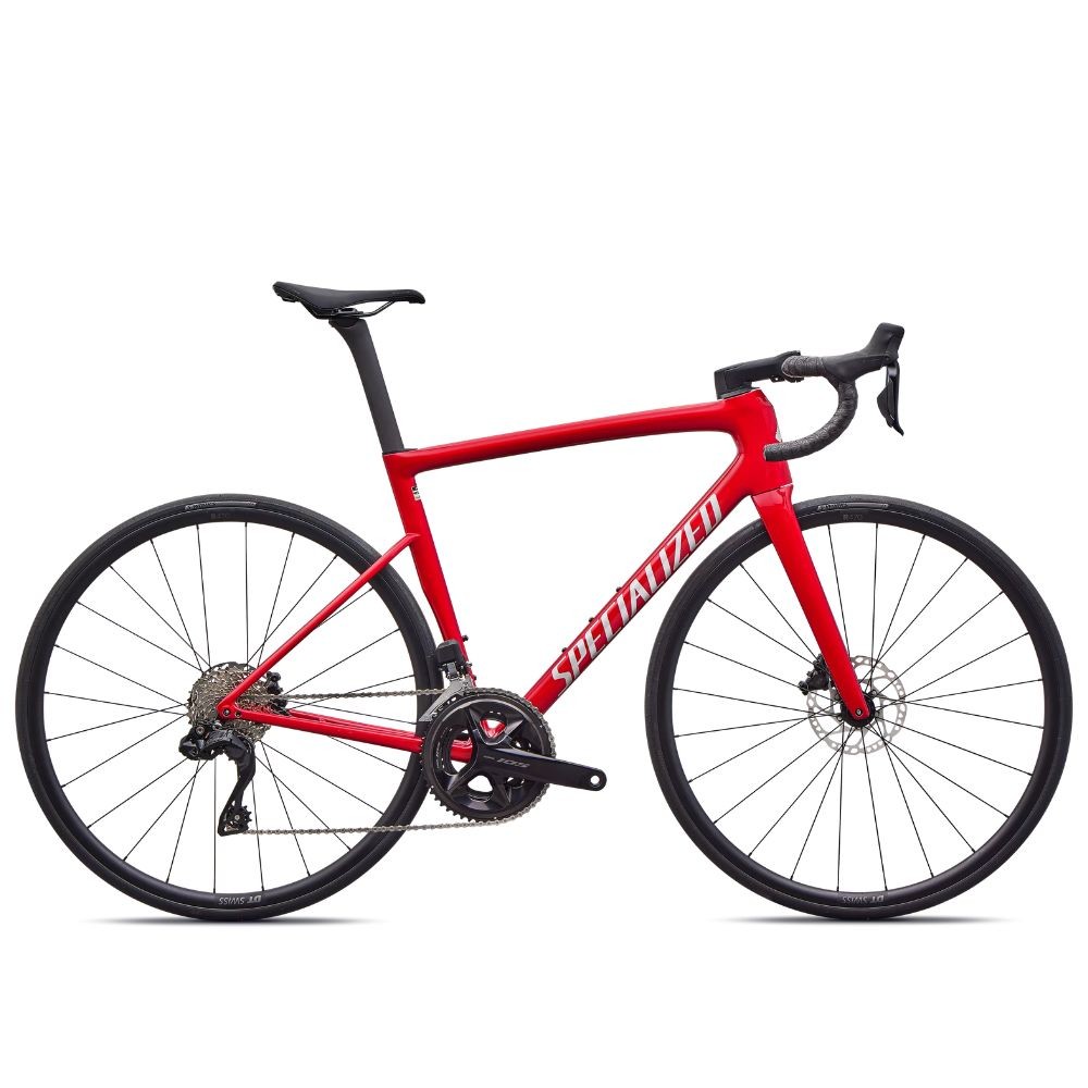 Vélo Specialized Tarmac SL8 Comp - Shimano 105 Di2 Rouge brillant/Argent poussiéreux 2026
