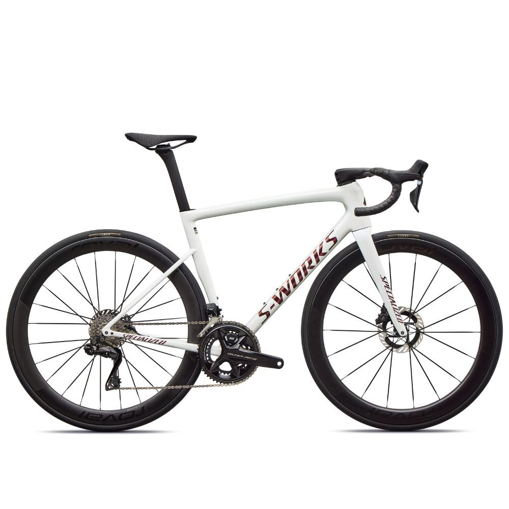 Vélo Specialized S-Works Tarmac SL8 - Shimano Dura-Ace Di2 Blanc métallisé brillant / Argent / Noir 2026