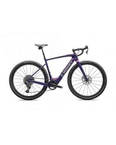 Vélo Specialized S-Works Turbo Creo 2 Carbone brillant / Rouge à bleu nacré Strata / Argent liquide satiné 2025