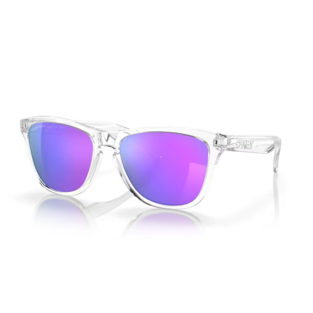 Lunettes Oakley Frogskins Verres prizm violet/Monture polished clear