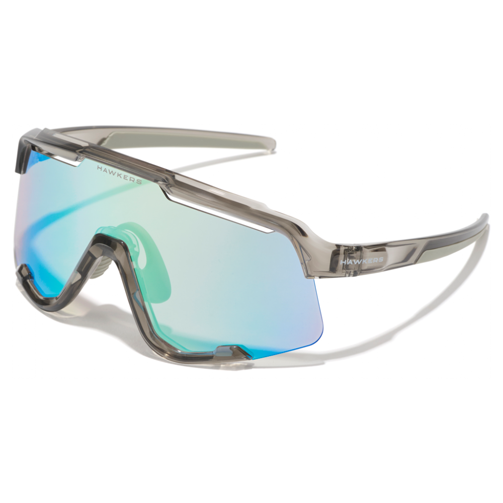 Lunettes Hawkers Power Gris transparent brillant - Photochromiques marron/bleu